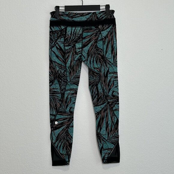 Lululemon Women's Tropical Mesh Inspire Tight II Zip Pockets Leggings Size 6 EUC - Picture 2 of 7